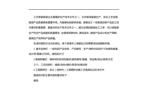 工艺单