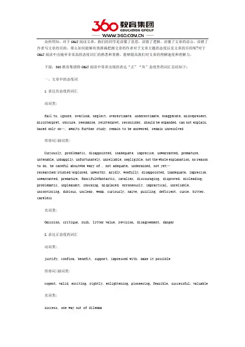 GAMT阅读词汇分享