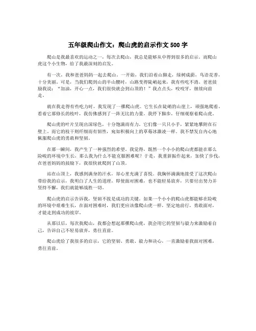五年级爬山作文：爬山虎的启示作文500字