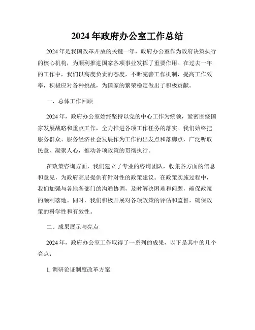 2024年政府办公室工作总结
