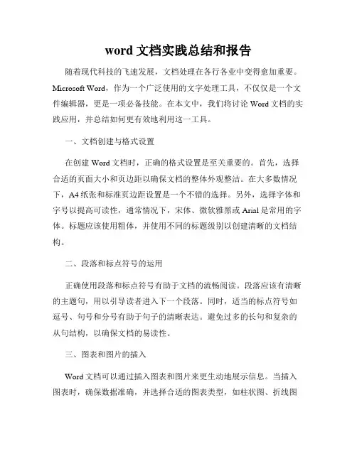 word文档实践总结和报告