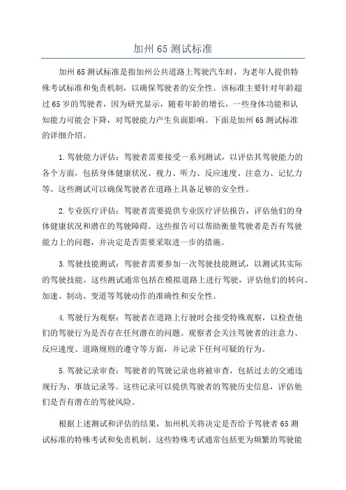 加州65测试标准