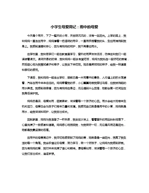 小学生母爱周记：雨中的母爱