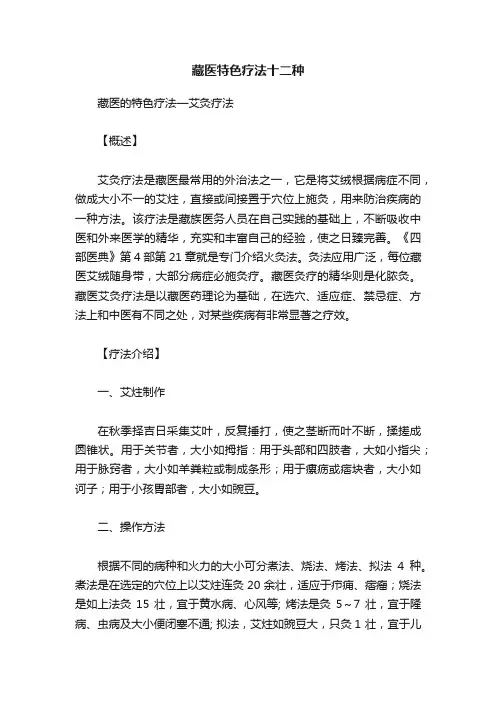 藏医特色疗法十二种
