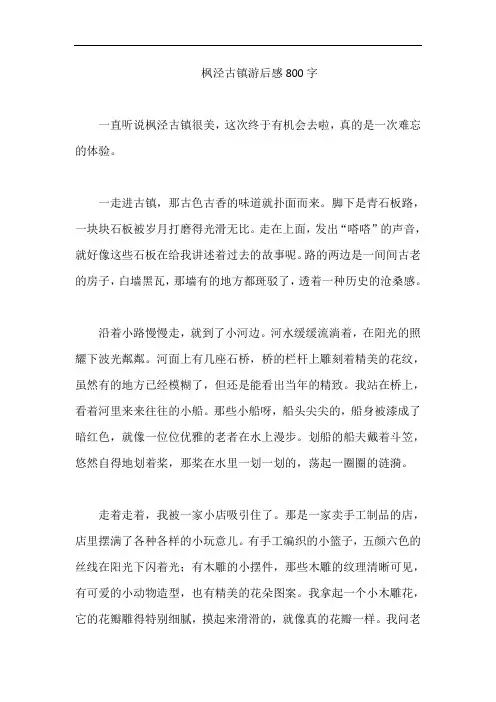 枫泾古镇游后感800字