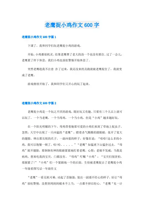 老鹰捉小鸡作文600字