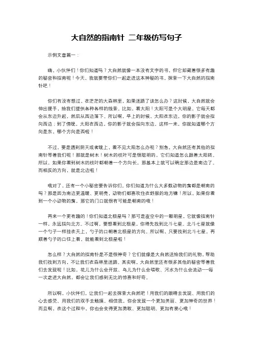 大自然的指南针 二年级仿写句子