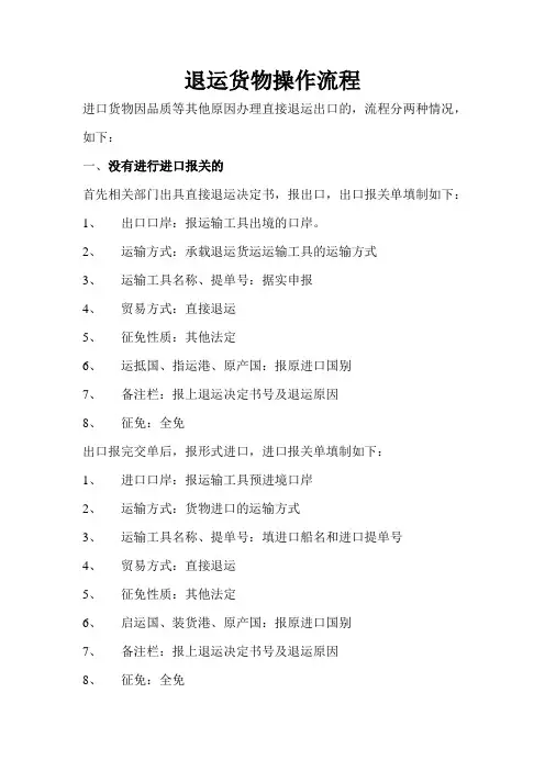 退运货物操作流程