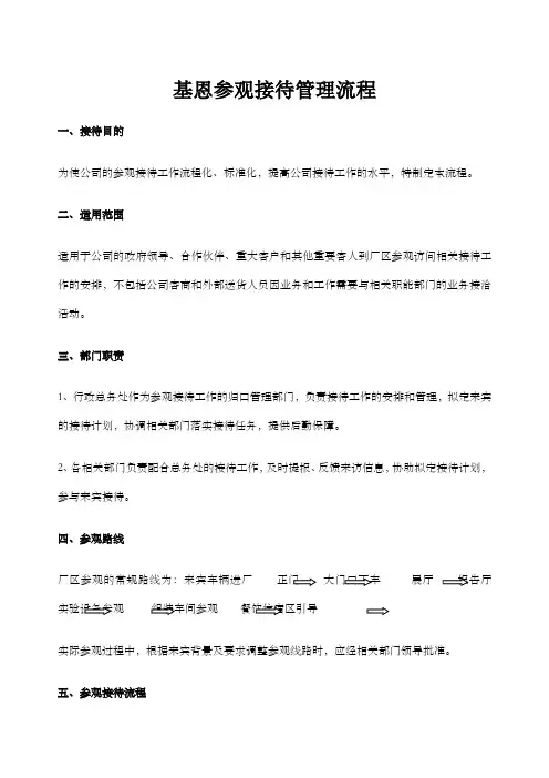 公司参观接待管理流程