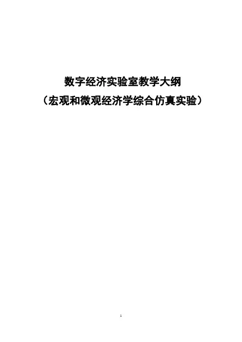 数字经济实验室(宏观和微观经济学综合仿真实验)教学大纲修定