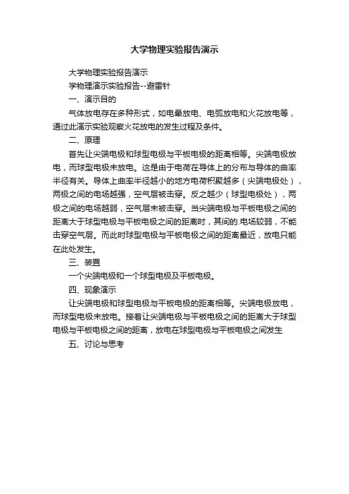 大学物理实验报告演示