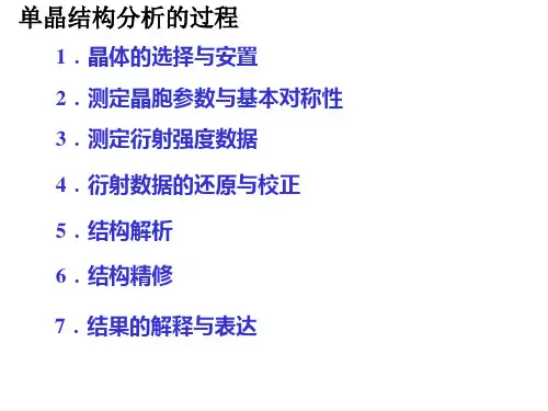 单晶结构分析教程