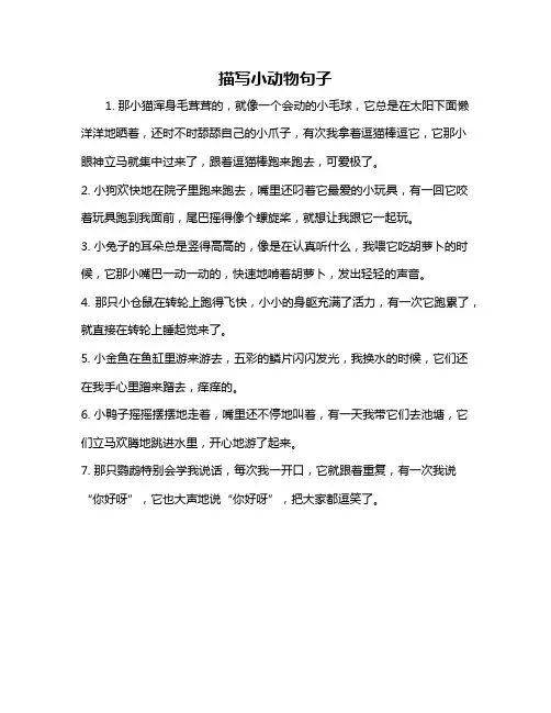 描写小动物句子