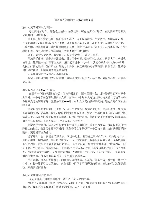 触动心灵的瞬间作文600精选9篇
