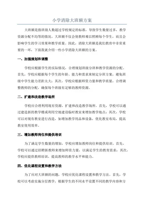 小学消除大班额方案