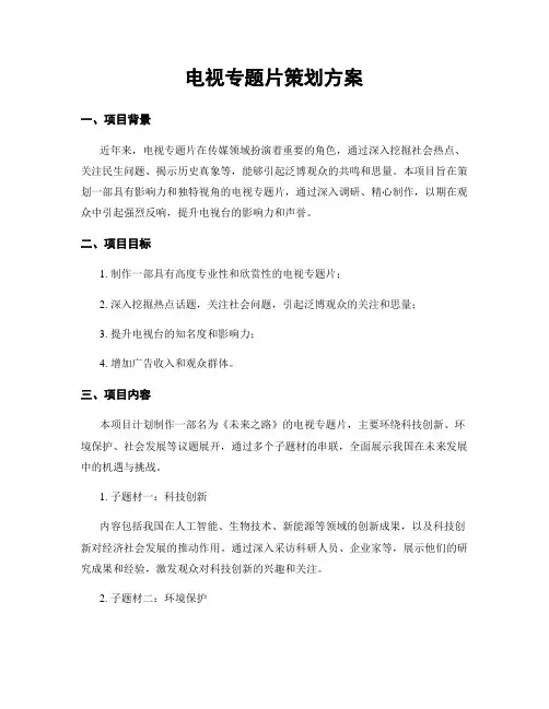 电视专题片策划方案