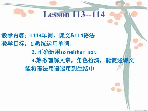 新概念英语第一册第113-114课