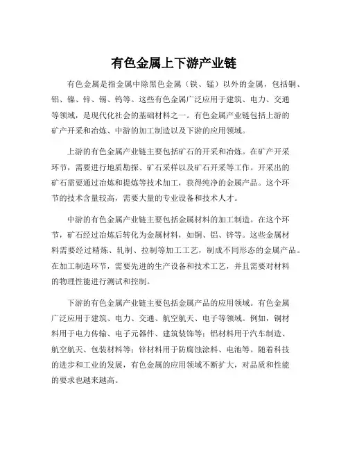 有色金属上下游产业链