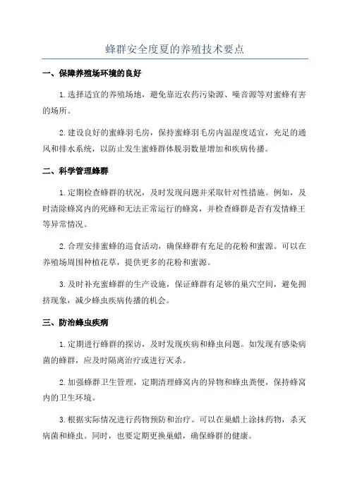 蜂群安全度夏的养殖技术要点