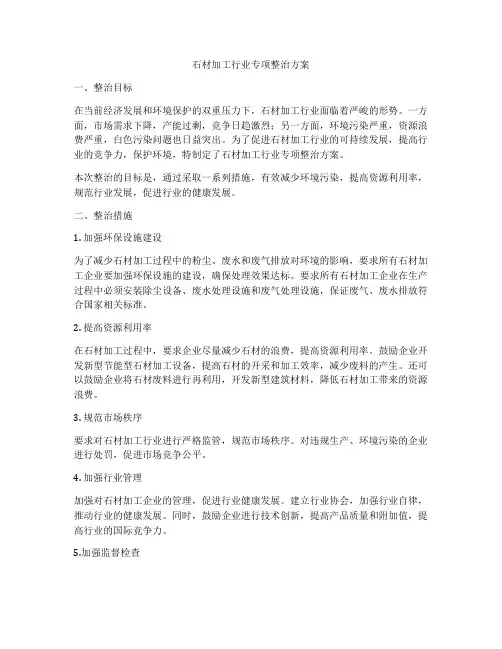 石材加工行业专项整治方案