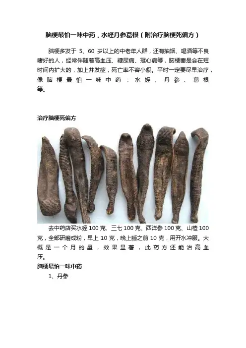 脑梗最怕一味中药，水蛭丹参葛根（附治疗脑梗死偏方）