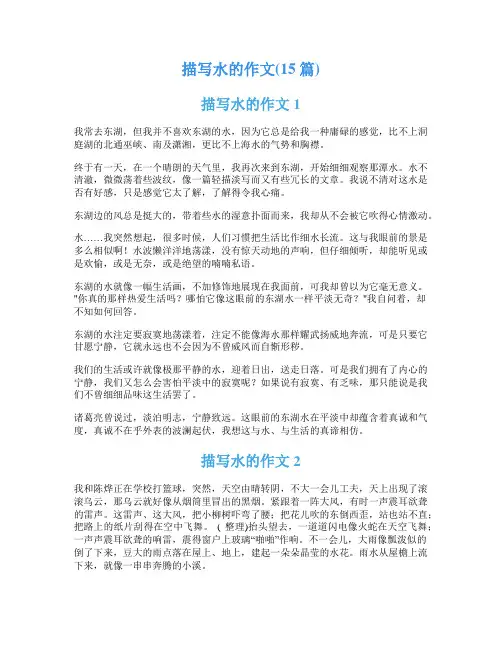 描写水的作文(15篇)