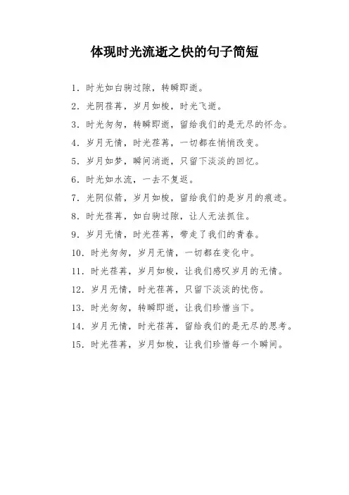 体现时光流逝之快的句子简短