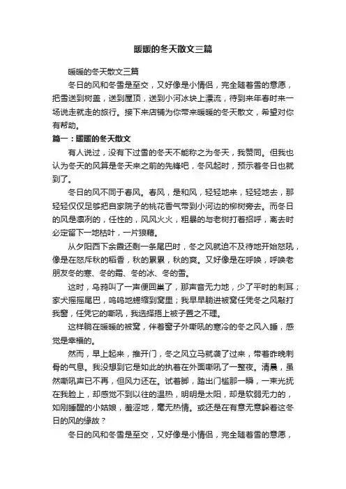 暖暖的冬天散文三篇