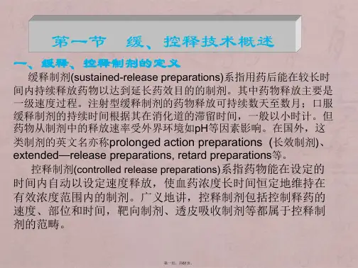 药剂学第8章缓、控释制剂