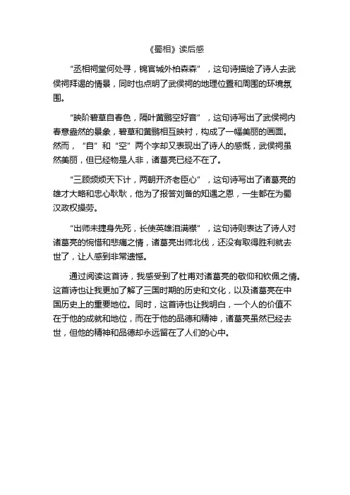 《蜀相》读后感