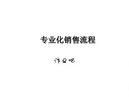 专业化销售流程讲述
