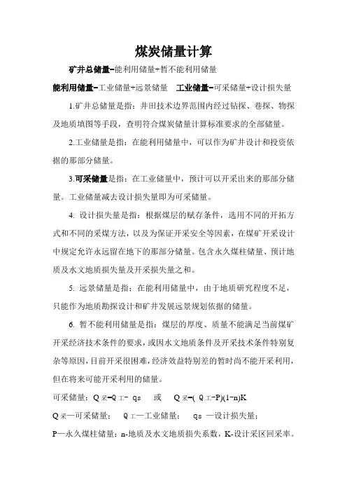 煤炭储量计算