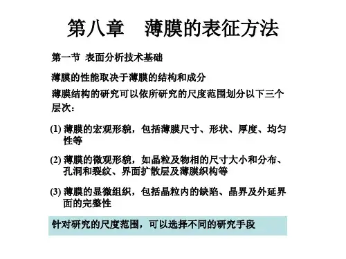 薄膜光学与制作_第08章 薄膜的表征方法