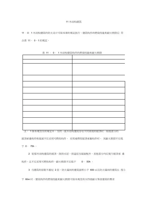 11木结构建筑建筑设计防火规范