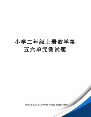 小学二年级上册数学第五六单元测试题