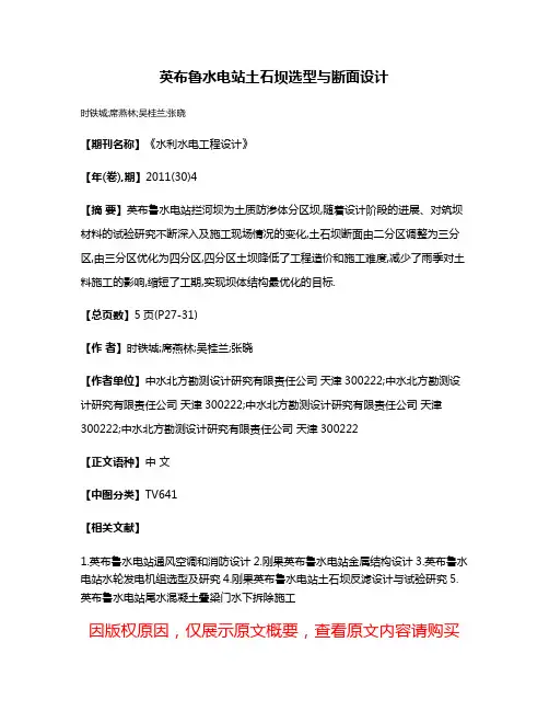 英布鲁水电站土石坝选型与断面设计