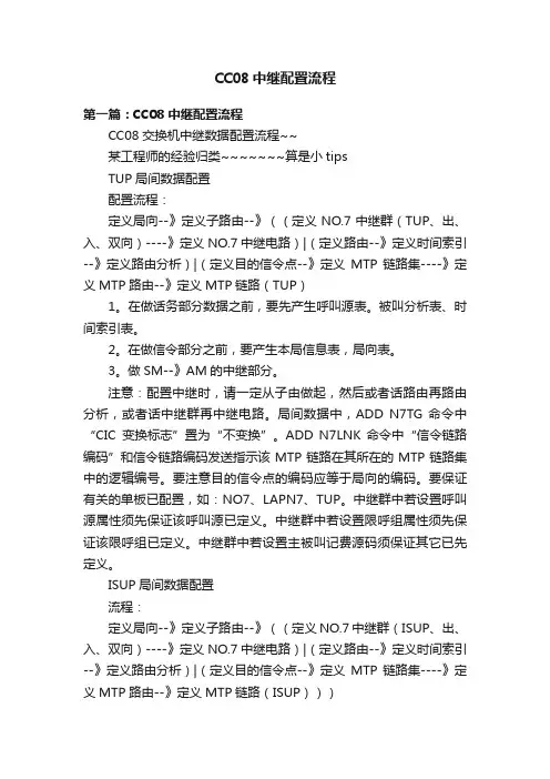 CC08中继配置流程