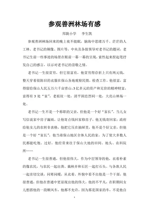 参观善洲林场的感想