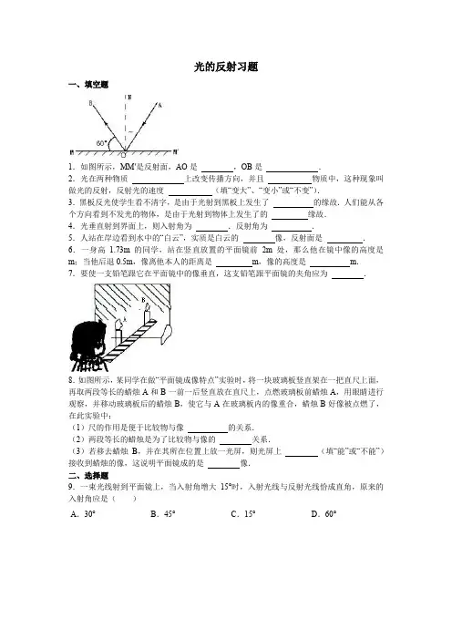 光的反射习题( 好题 含答案)