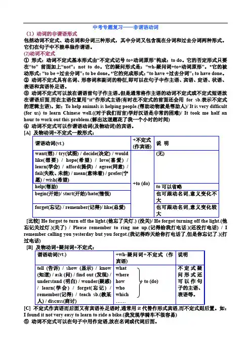 中考专题复习——非谓语动词