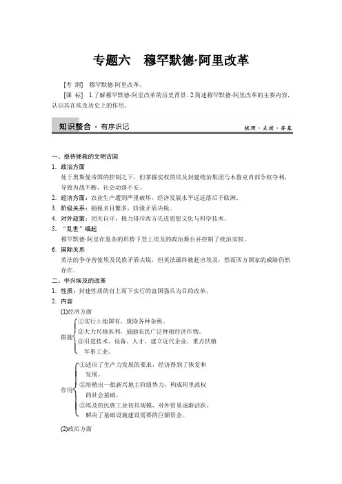 专题六 穆罕默德·阿里改革
