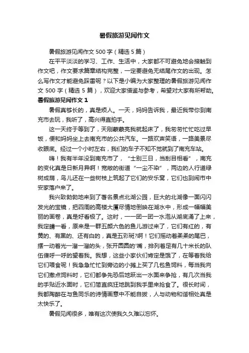暑假旅游见闻作文500字（精选5篇）