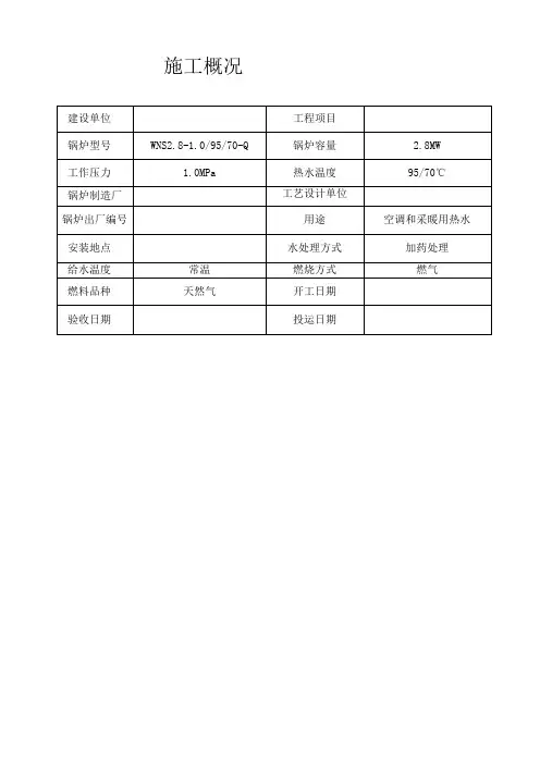 锅炉验收检查表
