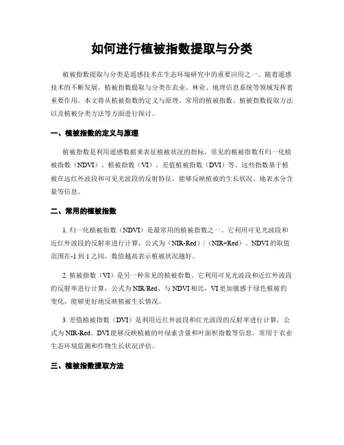 如何进行植被指数提取与分类