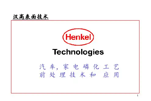 汉高——前处理培训资料精品资料