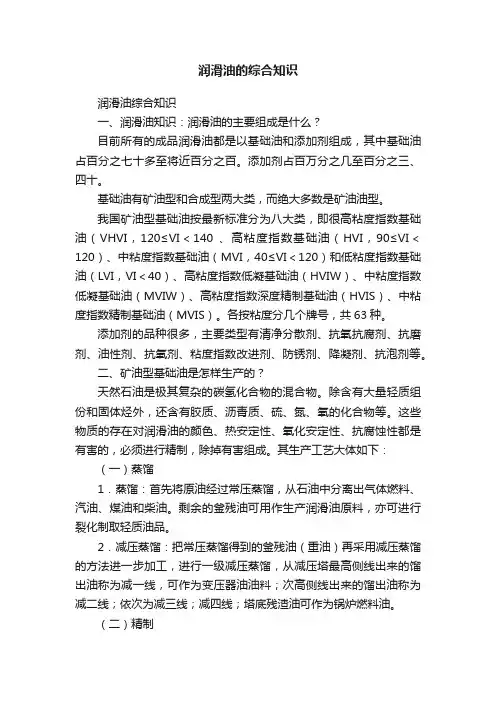 润滑油的综合知识