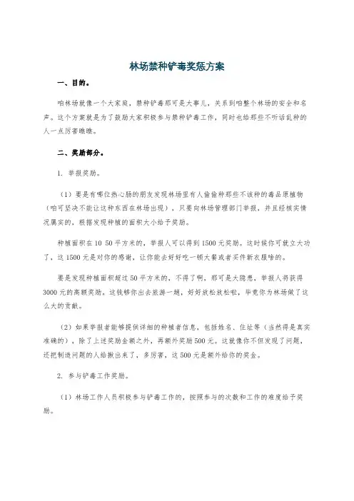 林场禁种铲毒奖惩方案