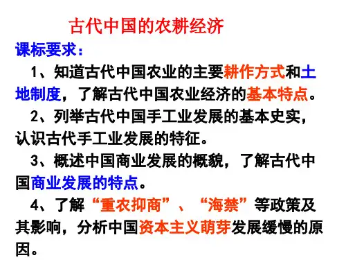 古代中国农业和手工业的发展