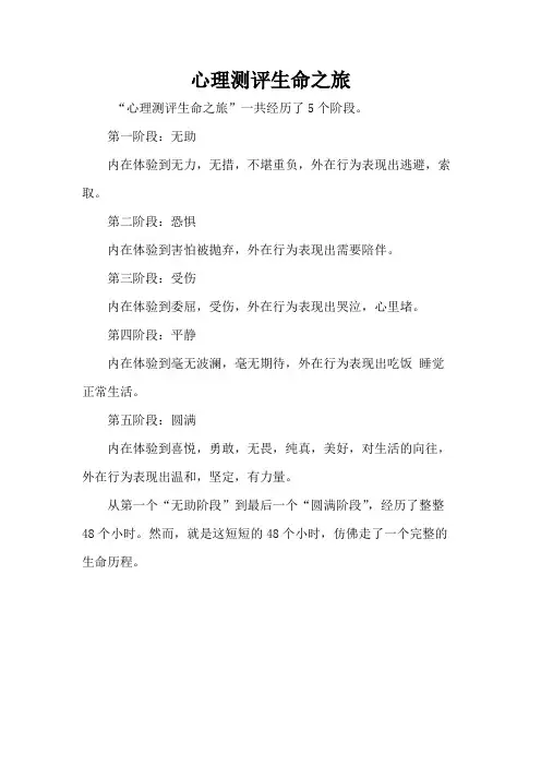 心理测评生命之旅