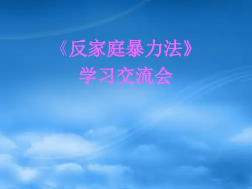 反家庭暴力法讲座ppt课件